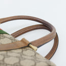 GUCCI GG Supreme Web Sherry Line Boston Bag PVC Beige Gold 40 3841 Auth 187351-8