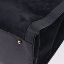 GUCCI Bamboo Hand Bag Suede Navy Gold 002 1096 0260 Auth 187352-16