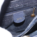 GUCCI Bamboo Hand Bag Suede Navy Gold 002 1096 0260 Auth 187352-17