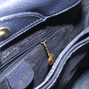 GUCCI Bamboo Hand Bag Suede Navy Gold 002 1096 0260 Auth 187352-20
