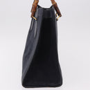 GUCCI Bamboo Hand Bag Suede Navy Gold 002 1096 0260 Auth 187352-3