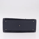 GUCCI Bamboo Hand Bag Suede Navy Gold 002 1096 0260 Auth 187352-5