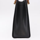 GUCCI Bamboo Tote Bag Leather Black Gold 002 2853 0260 0 Auth 187353-5