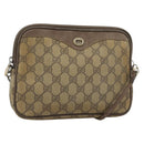 GUCCI GG Supreme Shoulder Bag PVC Beige Gold 97 02 068 Auth 187354-1