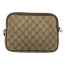 GUCCI GG Supreme Shoulder Bag PVC Beige Gold 97 02 068 Auth 187354-2