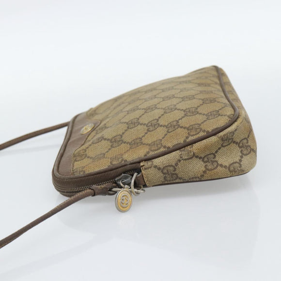 GUCCI GG Supreme Shoulder Bag PVC Beige Gold 97 02 068 Auth 187354