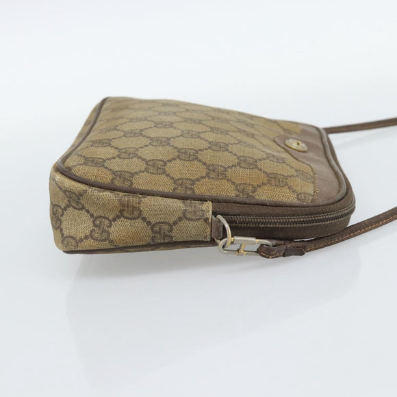 GUCCI GG Supreme Shoulder Bag PVC Beige Gold 97 02 068 Auth 187354