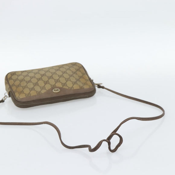 GUCCI GG Supreme Shoulder Bag PVC Beige Gold 97 02 068 Auth 187354