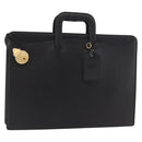 Burberrys Business Bag Leather Black Gold Auth 187355-1