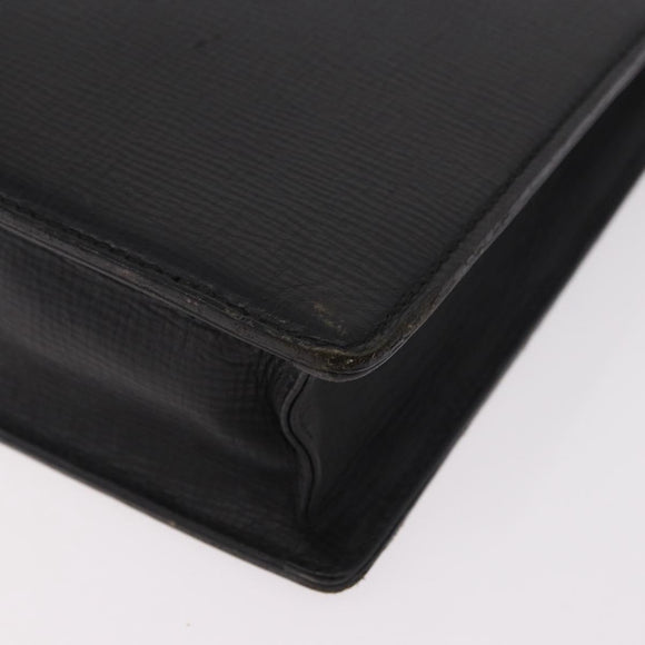 Burberrys Business Bag Leather Black Gold Auth 187355