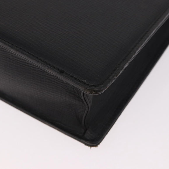 Burberrys Business Bag Leather Black Gold Auth 187355
