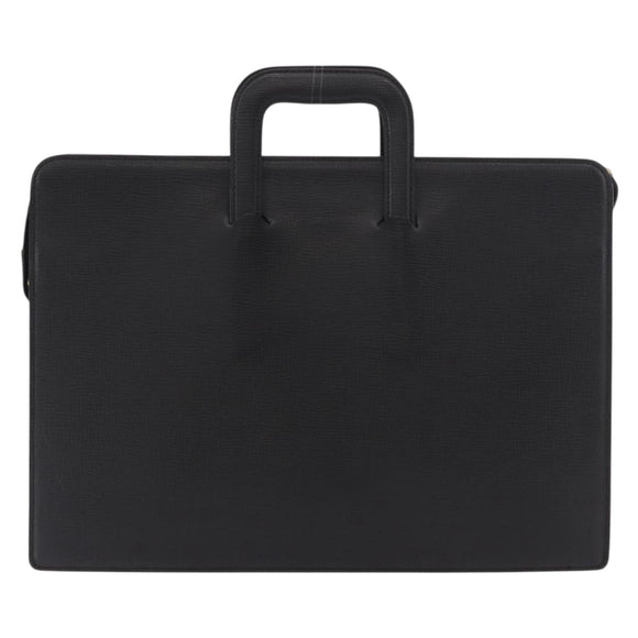 Burberrys Business Bag Leather Black Gold Auth 187355