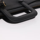 Burberrys Business Bag Leather Black Gold Auth 187355-7