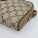 GUCCI GG Supreme Web Sherry Line Bag PVC Beige Gold 116 02 089 Auth 187357-14