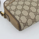 GUCCI GG Supreme Web Sherry Line Bag PVC Beige Gold 116 02 089 Auth 187357-15