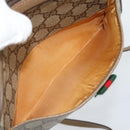 GUCCI GG Supreme Web Sherry Line Bag PVC Beige Gold 116 02 089 Auth 187357-11
