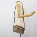 GUCCI GG Supreme Web Sherry Line Bag PVC Beige Gold 116 02 089 Auth 187357-21