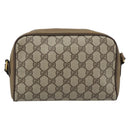 GUCCI GG Supreme Web Sherry Line Bag PVC Beige Gold 116 02 089 Auth 187357-2