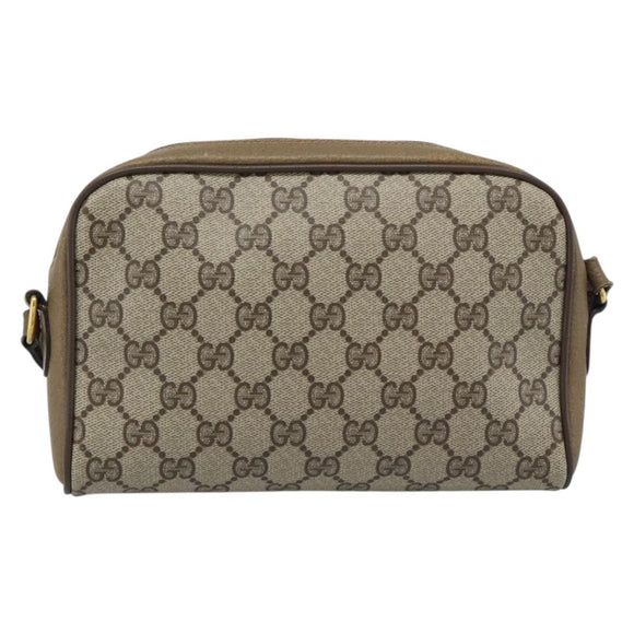 GUCCI GG Supreme Web Sherry Line Bag PVC Beige Gold 116 02 089 Auth 187357
