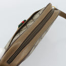 GUCCI GG Supreme Web Sherry Line Bag PVC Beige Gold 116 02 089 Auth 187357-6