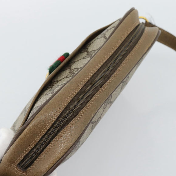 GUCCI GG Supreme Web Sherry Line Bag PVC Beige Gold 116 02 089 Auth 187357