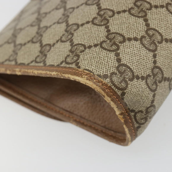 GUCCI GG Supreme Web Sherry Line Clutch Bag PVC Beige 89 01 030 Auth 187358