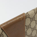 GUCCI GG Supreme Web Sherry Line Clutch Bag PVC Beige 89 01 030 Auth 187358-12