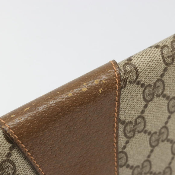 GUCCI GG Supreme Web Sherry Line Clutch Bag PVC Beige 89 01 030 Auth 187358