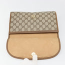 GUCCI GG Supreme Web Sherry Line Clutch Bag PVC Beige 89 01 030 Auth 187358-14