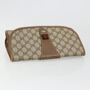 GUCCI GG Supreme Web Sherry Line Clutch Bag PVC Beige 89 01 030 Auth 187358-6