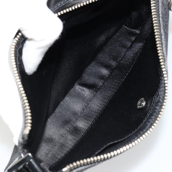 BVLGARI Shoulder Bag Canvas Black Silver Auth 187359