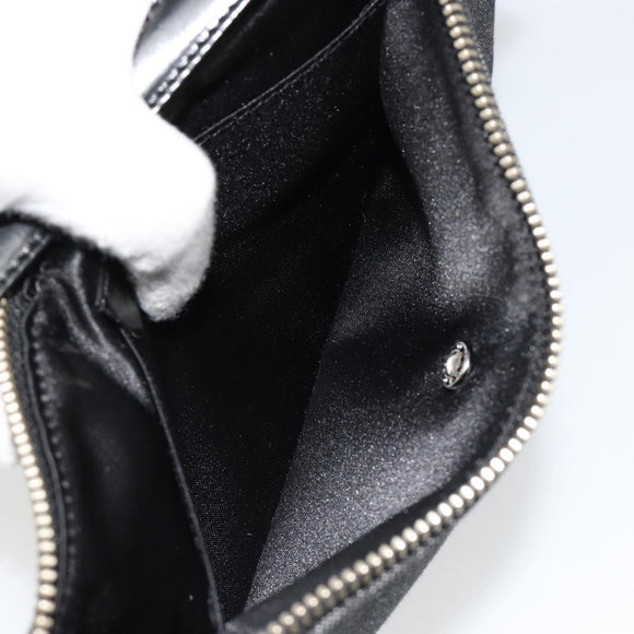 BVLGARI Shoulder Bag Canvas Black Silver Auth 187359