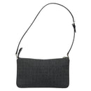 BVLGARI Shoulder Bag Canvas Black Silver Auth 187359-2