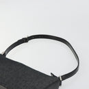 BVLGARI Shoulder Bag Canvas Black Silver Auth 187359-8