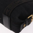 SAINT LAURENT Kahala Hand Bag Canvas Black Gold Auth 187360A-14