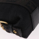 SAINT LAURENT Kahala Hand Bag Canvas Black Gold Auth 187360A-15