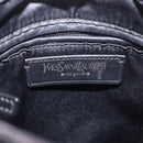 SAINT LAURENT Kahala Hand Bag Canvas Black Gold Auth 187360A-18
