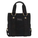 SAINT LAURENT Kahala Hand Bag Canvas Black Gold Auth 187360A-13