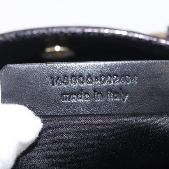 SAINT LAURENT Kahala Hand Bag Canvas Black Gold Auth 187360A