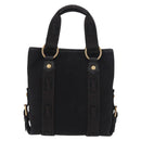 SAINT LAURENT Kahala Hand Bag Canvas Black Gold Auth 187360A-2