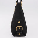 SAINT LAURENT Kahala Hand Bag Canvas Black Gold Auth 187360A-3