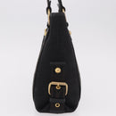 SAINT LAURENT Kahala Hand Bag Canvas Black Gold Auth 187360A-4