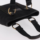 SAINT LAURENT Kahala Hand Bag Canvas Black Gold Auth 187360A-6