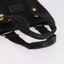 SAINT LAURENT Kahala Hand Bag Canvas Black Gold Auth 187360A-7