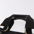 SAINT LAURENT Kahala Hand Bag Canvas Black Gold Auth 187360A-8