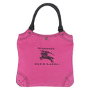 BURBERRY Blue Label Hand Bag Canvas Pink Auth 187361A-13