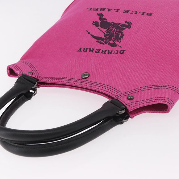 BURBERRY Blue Label Hand Bag Canvas Pink Auth 187361A