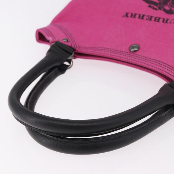 BURBERRY Blue Label Hand Bag Canvas Pink Auth 187361A