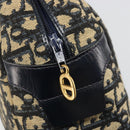 Christian Dior Trotter Canvas Mini Boston Bag Navy Gold Auth 187362A-15