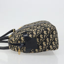 Christian Dior Trotter Canvas Mini Boston Bag Navy Gold Auth 187362A-5